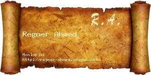 Regner Ahmed névjegykártya